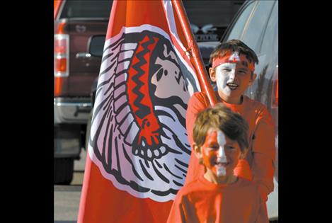 Young boys show their Arlee homecoming spirit.