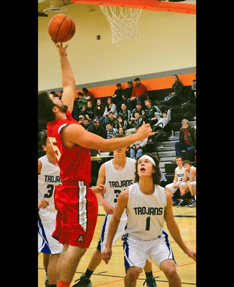 Although he’s not the tallest player on the court, Arlee’s Brad Brazill is difficult to stop in the post position, according to coach Zanen Pitts.