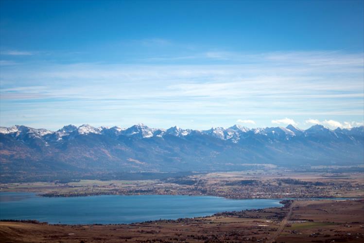 The shoreline of Flathead Lake's Polson Bay.