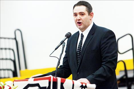 Bishop Adam Smith speaks at the funeral service.