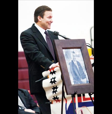 Jamie Buhr, longtime friend of Robert DePoe III, brought a bit of humor to the services as he recalled good times with his friend.