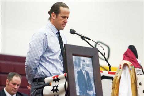 Mac Urie gave the benediction at Robert DePoe III's memorial service.