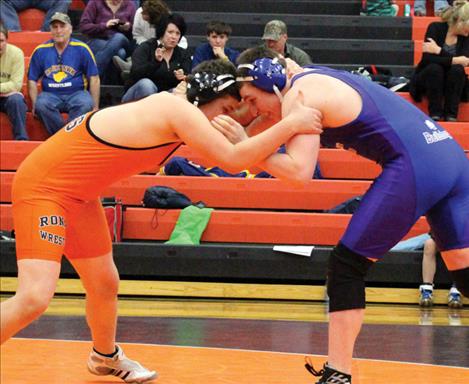 Mission/Charlo wrestler Ethan Goss-Dickie, shown wrestling last year, placed first in his weight class at Saturday’s Mission Mixer.