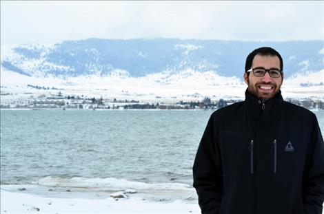 Elias Nawawieh gets used to the cold after moving to Polson.