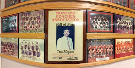 Some of Dave Edington’s accomplishments in 20 years as Ronan’s head coach are immortalized on a wall near the gymnasium.