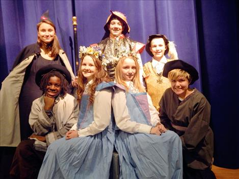 Olivia Hewston (pictured back row left) plays the evil Crustacea. She is joined by Kieauneau Brown and Kellen Norman who each play the handsome prince. Isaiah Kinsey (front row left) plays Crustacea’s henchman, Grizzly. Lexi Gauthier and Hailey Stocking each play Sleeping Beauty and Josh Crumley makes an appearance as Grizzly.