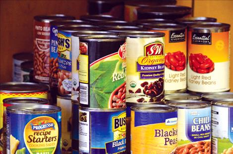 The new Food Pantry location has several shelves for canned goods, bread and eggs. 