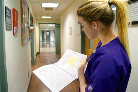 Polson High senior Brenna Clark, a senior at Polson High School, spends the last 90 minutes of her school day at the hospital.