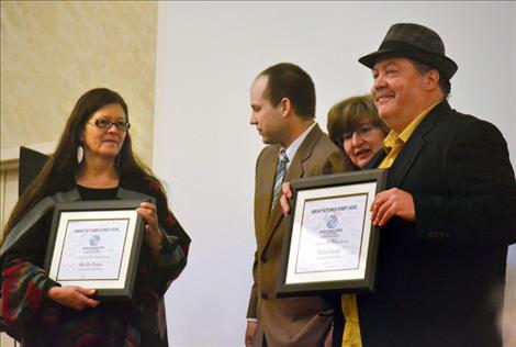 Founders Shelly Fyant, left, and Dana Grant are honored by Boys and Girls Club Executive Director Aric Cooksley, center, and Board Chariman Brenda Dennis.