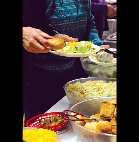 Bison, salmon, salad and more made for a plentiful buffet.