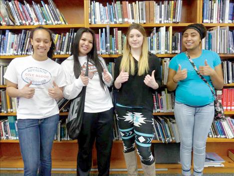 February Students of the Month for Ronan High School are, from left, Freshman Kara Holmlund, Sophomore Kianna Finley, Junior Heather Pospishil, and Senior Leila Campbell.