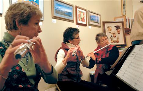 Flathead flautists Margery Christiansen, Libby Smith and Kathy Quist entertain with carols.