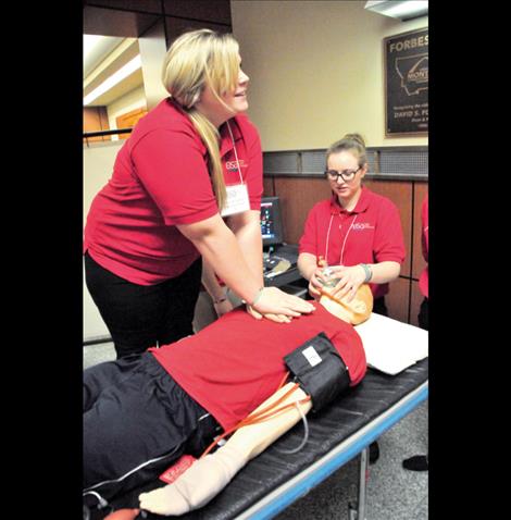 Students from schools all over Montana practice medical procedures during the state conference. 