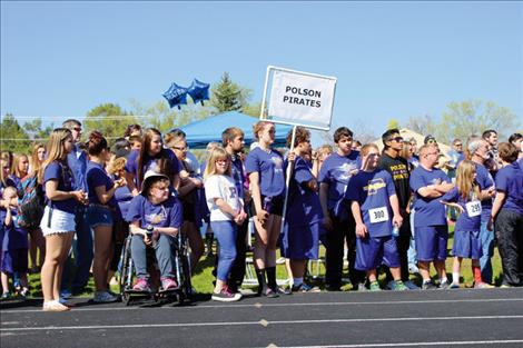 Purple dominated the track during the Special Olympics event.