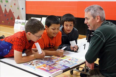 K. William Harvey students visit with filmmaker David King at Career Day.