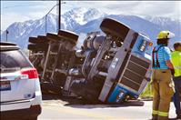 Cement truck wrecks 