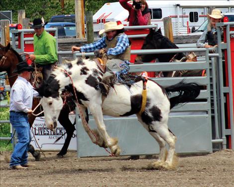 Tyler Adams rides bareback.