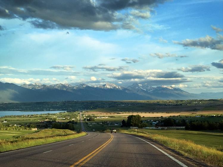 Polson through windshield