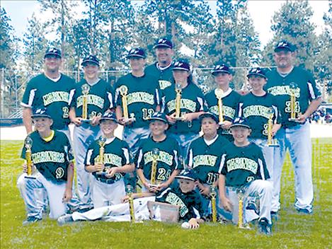 Front row L-R: William Hameline, Espn Fisher, Alex Muzquiz, Jarrett Wilson, Jamison Webster and Colter Wilson Back row L-R: Coach Brad Fisher, Ethan McCauley, Colton Graham, Coach Mike Graham, Dylan Davis, Easton Wilson, Trent Wilson, and Coach Tony Muzquiz