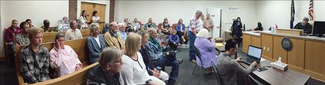 Demonstrators filled the Lake County Justice Court Wednesday morning, Aug. 1  