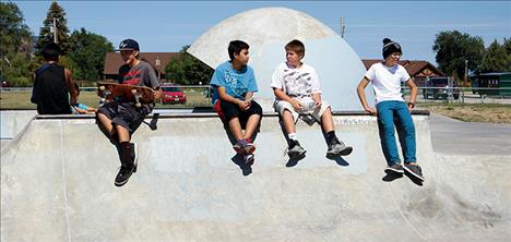 Kids learn tricks by watching older skaters.