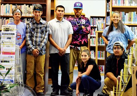 Kicking Horse Job Corps students and staff help with the library remodel.