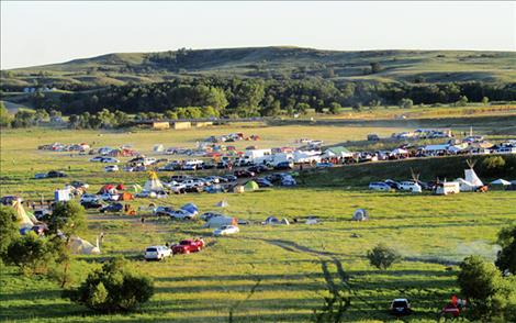 Protesters camp near the construction site in North Dakota.