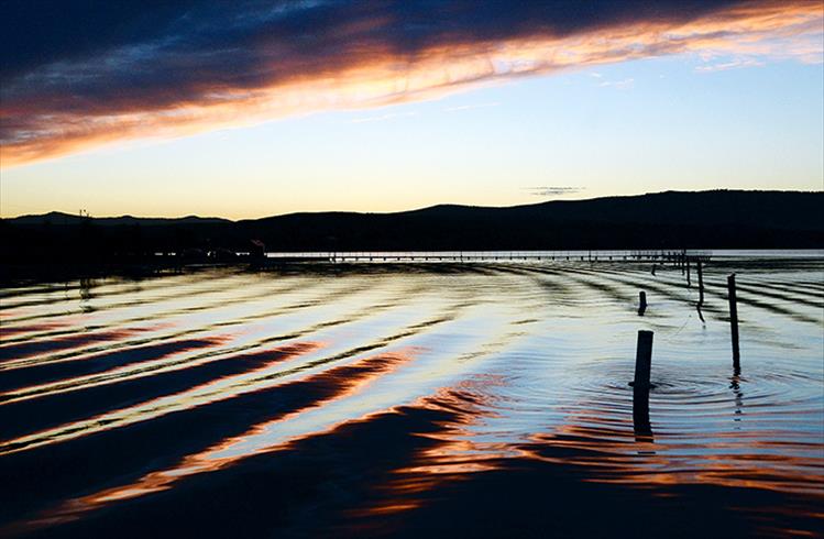 Dramatic reflections at Polson city docks