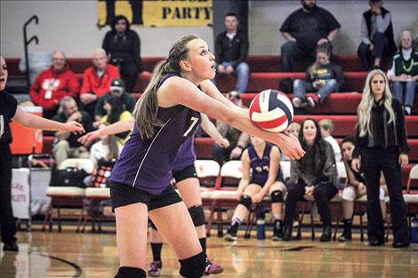 Charlo’s Vaness Kent  connects with the ball on the way to a second place finish.