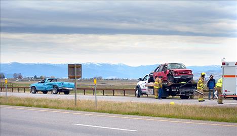 A two-vehicle wreck closed the southbound lanes of Highway 93 north of Ronan Wednesday morning, Nov. 2.