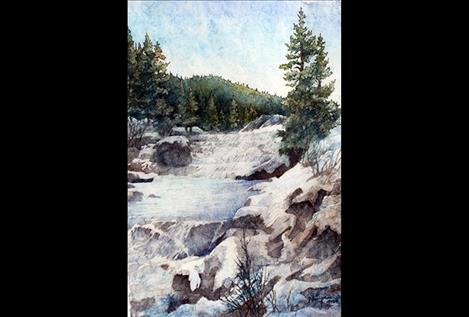 Little Salmon River, Watercolor by Joanne Simpson