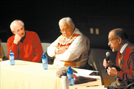 Bendremer, Kasl and Hawk listen as Incashola gives his opening remarks. 