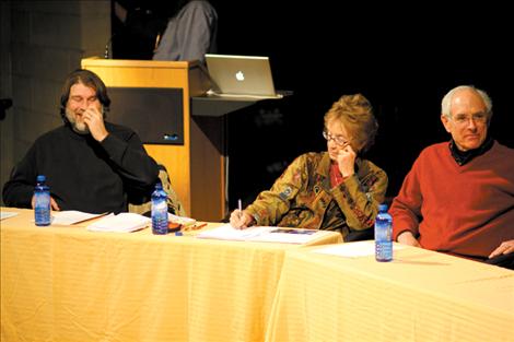 Bendremer, Kasl and Hawk listen as Incashola gives his opening remarks. 