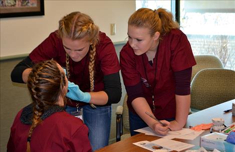 Dental career information was given in a hands-on lab setting.