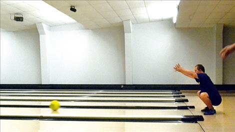 Polson student Dothan Stene bowls for Special Olympics.