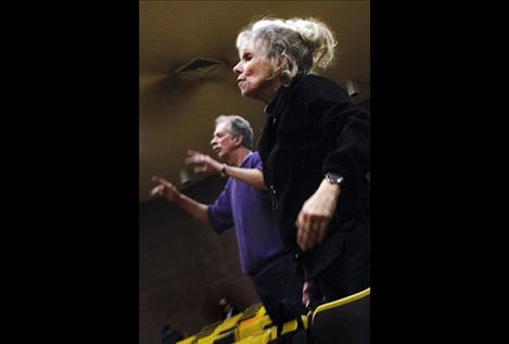 Neal and Karen Lewing rehearse with the students.