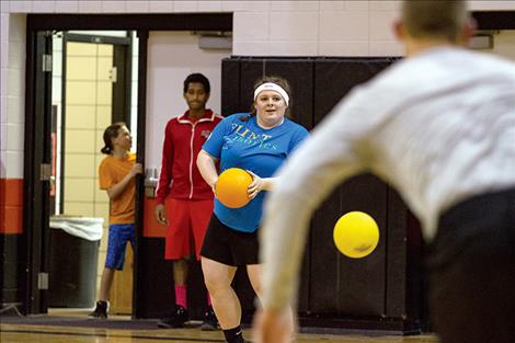 Marissa Mock of team Flint Tropics stares down opponent.