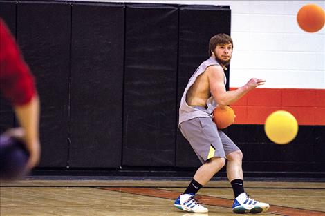 The Untouchaballs’ lone team member prepares for a barrage.