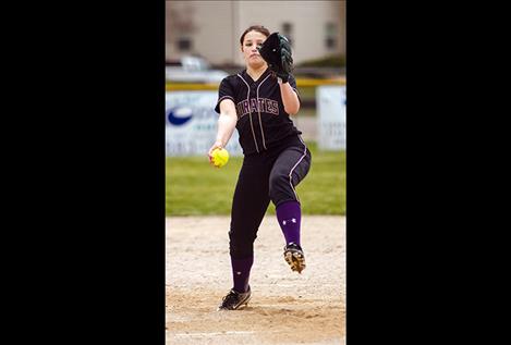 Lady Pirates’ Haley Fyant pitches during a game against Belgrade.