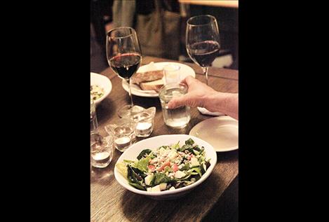 Organic salads are offered for lunch and dinner.