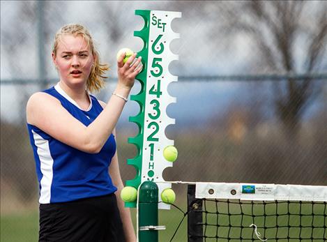 Loyola 6-0 and defeated Corvallis 4-3. Singles players Colin Kenney and Cassie Carlyle both went 2-0 by defeating their opponents in straight sets. On Saturday, the Ronan Chiefs and Maidens were on the road at Troy to face the Troy Trojans and Libby in a dual match. The Chiefs split their matches beating Troy 3-0 and falling 5-1 to the Loggers. The Maidens tied Troy 2-2 and fell to the Lady Loggers 6-0. Chiefs’ Bailey Moss continued to stay undefeated in singles action by going to 2-0 in straight sets. The Mission Bulldogs started their season on Thursday against the Darby Tigers. The boys won 2-0 and the girls lost 4-1. In singles action, Warren Castor and Elsa Kylen won their matches with straight-set victories. On Saturday, the Bulldogs faced the Valley Christian Eagles and, in a rematch from Thursday, the Darby Tigers. The boys lost to the Eagles 5-0 and 2-0 to the Tigers. The girls fell by the score of 2-1 in each of their three matches. In singles action, Elsa Kylen went 2-1 against her opponents for the Bulldogs. BOYS Polson 7, Libby 0 Singles - Colin Kenney, P, def. Cody Wood 6-2, 7-5; Kaiden Forman-Webster, P, def. Rayson Arnold 6-1, 6-1; Johnny Moore, P, def. Virgil Sadewasser, 6-1, 3-6, 11-9; Joe McDonald, P, def. Dameon Kelch 6-3, 6-4. Doubles - Matt Sitter/Cadis Chowning, P, def. Eric Lauer/Braydan Thom 6-4, 6-2; Jaron Morgan/Carson McDaniel, P, def. Zach Carter/Sebastian Sanders 6-2, 6-0; Kabe Forman-Webster/Sam Schultz, P, def. Devin Payne/Dameon Kelch 6-1, 6-0. Polson 4, Hamilton 3 Singles - Alex Raymond, H, def. Colin Kenney 6-1, 6-0; Ray Allison, H, def. Johnny Moore 0-6, 7-5, 10-6; Kaiden Forman-Webster, P, def. Sam Toenjes 1-6, 7-5, 10-8; Andy Merkel, H, def. Sam Schultz 6-3, 6-4. Doubles - Jaron Morgan/Cadis Chowning, P, def. Cody Kirkbride/Will Torres 6-1, 6-3; Matt Sitter/Carson McDaniel, P, def. Max Toenjes/Jose Campo 6-2, 6-0; Kendall Forman-Webster/Kabe Forman-Webster, P, def. Phil Melnarik/ Josh Perez 7-5, 6-2. Polson 7, Loyola 0 Singles - Colin Kenney, P, def. David Ramsey 6-1, 6-0; Jaron Morgan, P, def. Teddy Heutchling 6-1, 6-0; Carson McDaniel, P, def. Bridger Daniels 6-1, 6-2; Joe McDonald, P, def. Seth Lowe 6-0, 6-1. Doubles - Kaiden Forman-Webster/ Cadis Chowning, P, def. Fisher Richardson/ Jacob Hollenback 6-1, 6-0; Johnny Moore/Sam Schultz, P, def. Jason Ihrig/ Gabe Lowe 6-0, 6-0; Braden Youngren/ Trevor Schultz, P, win by default 6-0, 6-2. Polson 4, Corvallis 3 Singles - Colin Kenney, P, def. Gabe DeLeo 6-2, 7-5; Kaiden Forman-Webster, P, def. Brennan Williams 6-4, 6-0; Johnny Moore, P, def. Cayden Ayers 6-3, inj. default; Jaymark Liedle, C, def. Trevor Schultz 6-3, 7-6 (7). Doubles - Cadis Chowning/Jaron Morgan, P, def. George Curtis/Ben Ericson 6-0, 6-1; Justin Catanach/ Andrew Simkins, C, def. Carson Mc- Daniel/Sam Schultz 6-3, 4-6, 10-3; Cody Henstridge/Colton Mason, C, def. Trevor Corley/Kendall Forman-Webster 6-1, 6-2. Ronan 3, Troy 0 Singles - Bailey Moss, R, def. AJ Faur, 6-0, 6-3; Coleman Tayler, R, def. Cody Osterberg, 7-6 (5), 6-3. Doubles - Thomas Yellowbird/Garrett Anderson, R, def. Noah Caballero/Dillon Cummings. Libby 5, Ronan 1 Singles - Bailey Moss, R, def. Cody Wood; Rayson Arnold, L, def. Colman Taylor; Virgil Sadewasser, L, won by forfeit; Devin Payne, L, won by forfeit. Doubles - Erik Lauer/Braydan Thom, L, def. Thomas Yellowbird/Garrett Anderson; Sebastian Sanders/Zach Carter, L, won by forfeit. Mission 2, Darby 0 Singles - Warren Castor, M, def. Kyle Wall, 6-4, 6-3; Tine Toemka, M, won by forfeit. Valley Christian 5, Mission 0 Singles - Christiaens, V, def. Warren Castor, 6-1, 6-0; Will Hartzell, V, def. Tine Toemka, 6-0, 6-1; Blake Harkin, V, def. Beau Peterson, 6-4, 6-1; Caleb Goldbar, V, def. Peterson, 6-0 (pro set). Doubles - Caleb Colwell/Aidan McCoy, V, def. Castor/Toemka, 8-5. Darby 2, Mission 0 Singles - Kyle Wall, D, def. Warren Castor, 6-3, 6-1; Bridger Ernsberger, D, def. Tine Toemka, 6-0, 6-0. GIRLS Polson 6, Libby 1 Singles - Cassie Carlyle, P, def. Mehki Sykes 6-0, 6-4; Olivia Hewston, P, def. Isabelle Martineau 6-4, 6-4; Sophia Speckert, P, def. Dora Antunes 6-2, 6-2; Josie Peterson, P, def. Madison Snyder 6-1, 6-1. Doubles - Shea McGuinness/Kyler Lundeen, P, def. Jessika Jones/Marissa Wood 6-1, 6-4; Laurynn Lauer/Morgan Snyder, L, def. Elizabeth Violett/Olivia Perez 6-4, 6-3; Alia Tavenner/Sharmaine Zempel, P, def. Savannah Huni/Ciera Lucas 6-1, 6-1. Polson 6, Hamilton 1 Singles - Cassie Carlyle, P, def. Sarah Triha 6-2, 6-0; Shea McGuinness, P, def. Grace Kemp 6-4, 6-2; Sophia Speckert, P, def. Zoe Shinn 6-2, 6-1; Lauren Kimzey, H, def. Briala Forman 6-4, 6-3. Doubles - Olivia Hewston/Kyler Lundeen, P, def. Colleen May/Mia Simatorik 6-1, 6-1; Elizabeth Violett/Alia Tavenner, P, def. Kaylyn Homijak/Emilee Mosbracker 6-0, 6-2; Josie Peterson/Olivia Perez, P, def. Natasha Garrison/Holly Mahon 4-6, 6-2, 10-8. Polson 6, Loyola 0 Singles - Cassie Carlyle, P, def. Lauren Boldovic 6-1, 6-0; Olivia Hewston, P, def. Matte Burke 6-0, 6-1; Sophia Speckert, P, def. Meaghan Toomey 6-0, 6-1; Josie Peterson, P, def. Sarah Jiang 6-0, 6-2. Doubles - Shea McGuinness/Kyler Lundeen, P, def. Lauren Boldovic/Matte Burke 6-2, 6-3; Elizabeth Violett/Alia Tavenner, P, def. Sarah Jiang/Meaghan Toomey 6-0, 6-0. Polson 4, Corvallis 3 Singles - Cassie Carlyle, P, def. Emma Pickett 6-0, 6-4; Olivia Fehr, C, def. Shea McGuinness 6-2, 7-5; Emilie Thomas, C, def. Sophia Speckert 6-2, 6-4; Kristin Saturday, C, def. Josie Peterson 6-1, 6-2. Doubles - Kyler Lundeen/Olivia Hewston, P, def. Connie Watt/Claire Pickett 6-0, 6-1; Alia Tavenner/Elizabeth Violett, P, def. Molly Gale/McKenzie Jessop 6-2, 7-6, 10-7; Olivia Perez/Mikayla Croft, P, def. Bailey Zsapnik/Esther Jankunis 4-6, 7-6 (5), 10-7. Troy 2 Ronan 2 Singles - Allie Brown, T, def. Maddy Sevier, 6-0, 6-0; Kaylee Stecher, T, def. Morgan Brooks, 6-2, 6-4; Brianna Turpin, R, def. Molly Walters, 6-0, 6-2. Libby 6, Ronan 0 Singles - Mehki Sykes, L, def. Maddy Sevier; Isabelle Martineau, L, def. Morgan Brooks; Dora Antunes, L, won by forfeit; Savannah Huni, L, won by forfeit. Doubles - Jessika Jones/Marissa Wood, L, def. Breanna Turpin/Julia Matkovich; Morgan Snyder/Laurynn Lauer, L, won by forfeit. Darby 4, Mission 1 Singles - Elsa Kylen, M, def. Emmy Anderson, 6-1, 6-4; Elsa Podesta, D, def. Sierra Esslinger, 7-6, 7-5; Mariah Ling, D, def. Tori Peterson, 6-0, 6-0; Kayla Lambert, D, def. Michaela Corbin, 6-0, 6-0. Doubles - Mikayla Weidow/Carly Wall, D, won by forfeit. Valley Christian 2, Mission 1 Singles - Cheyenne Jones, V, def. Elsa Kaylen, 6-3, 6-0; Erika Howard, V, Tori Peterson, 6-0, 6-0; Keisha Dillard, M, def. Bella Roff, 2-6, 6-2, 10-7. Philipsburg 2, Mission 1 Singles - Elsa Kylen, M, def. Sarah Goff, 6-1, 6-3; Brooke Rouse, P, def. Tori Peterson, 6-3, 6-1. Doubles - Sydney Cutter/Makayla Peterson, P, def. Michaela Corbin/Keisha Dillard, 6-2, 6-0. Darby 2, Mission 1 Singles - Elsa Kylen, M, def. Emmy Anderson, 6-0, 6-0; Kayla Lambert, D, def. Tori Peterson, 6-2, 6-0. Doubles - Carly Wall/Sophia Delvo, D, def. Michaela Corbin/Keisha Dillard, 6-1, 6-0. ROB ZOLMAN/VALLEY JOURNAL Lady Bulldog Elsa Kylen marks her points during her match against Darby’s Emmy Anderson.