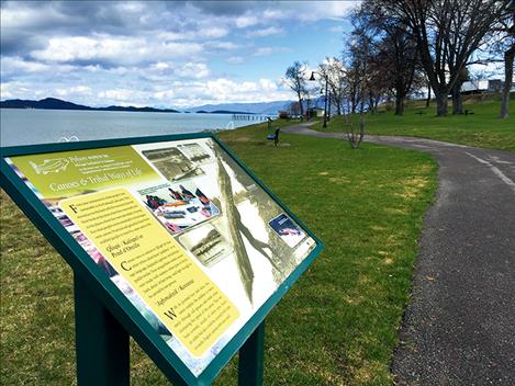 More than a dozen interpretive signs are posted along the walking path between Salish, Sacajawea and Riverside Parks in Polson.