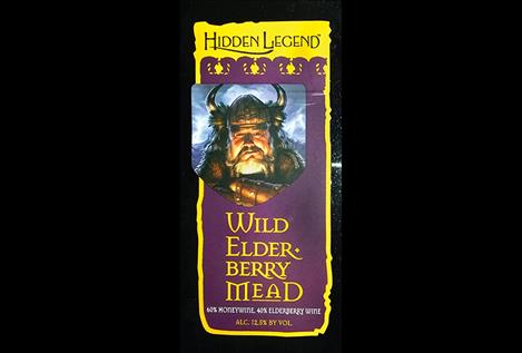 A wine label, created by Chris Ulatowski for Hidden Legend Winery of Victor, is an attention- grabber.