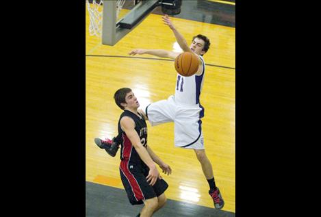 Webb O'Neill misses a layup on a fast break.