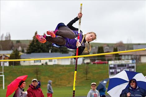 Charlo’s Taylor McCready clears the bar.