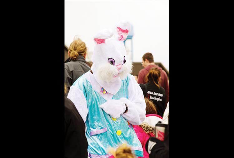 The Easter Bunny stopped by to visit with kids during the St. Ignatius Easter egg.