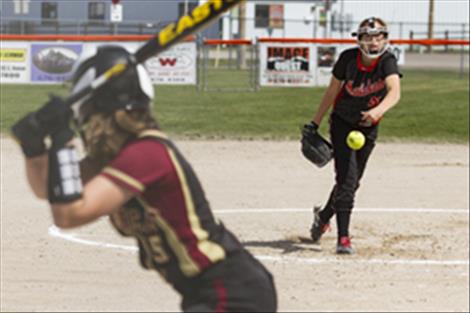 Maidens’ Melanie Adams pitches a strike against a Florence batter.