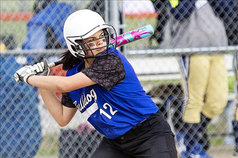 MAC’s Azia-Rain Umphrey stares down the pitcher.