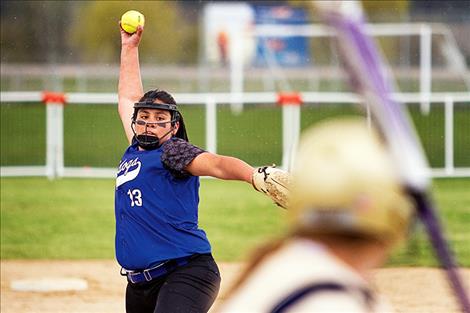 MAC’s Ran’Dee Charlo concentrates on her pitching.