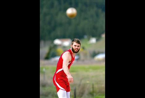 Arlee’s George Shick throws shot put during the Big Sky Invitational on Friday.